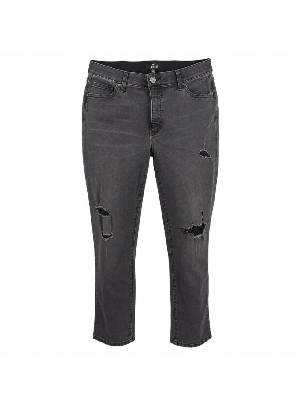 LuLaRoe Women’s Gray Distressed Skinny Jeans Size 34 Stretch Denim